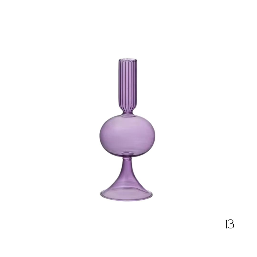 Hand-blown Pillar Candle Holders