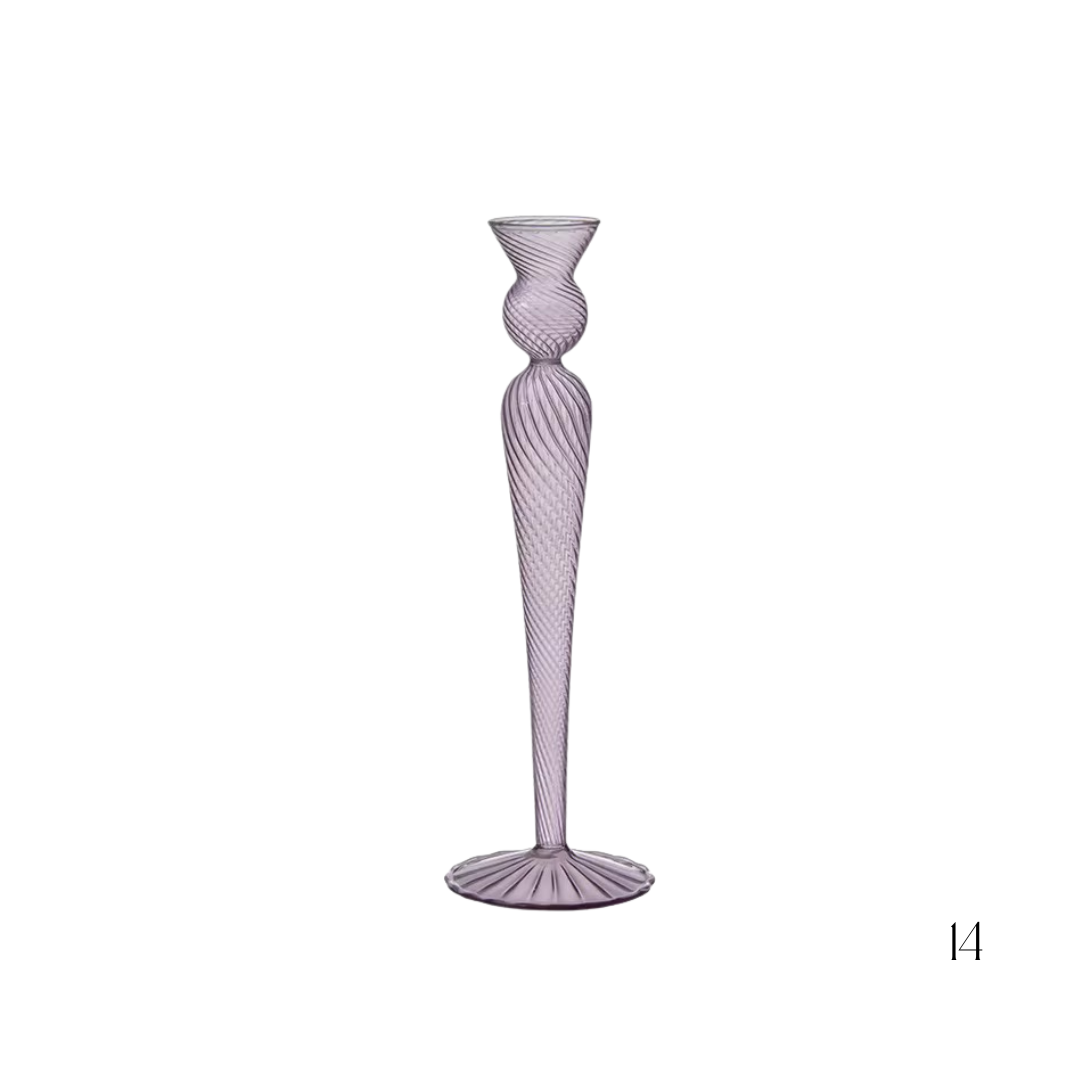 Hand-blown Pillar Candle Holders