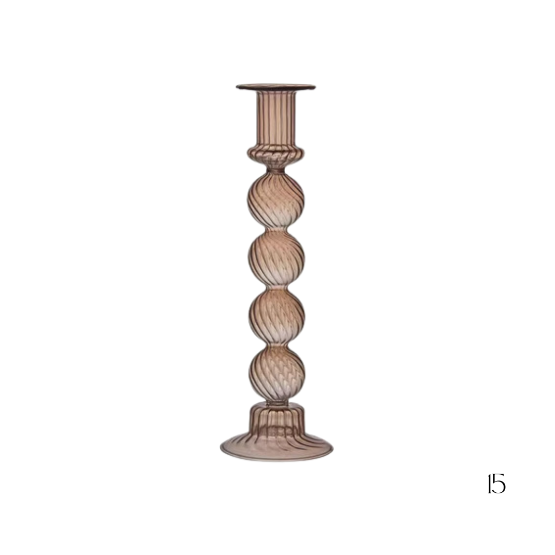 Hand-blown Pillar Candle Holders