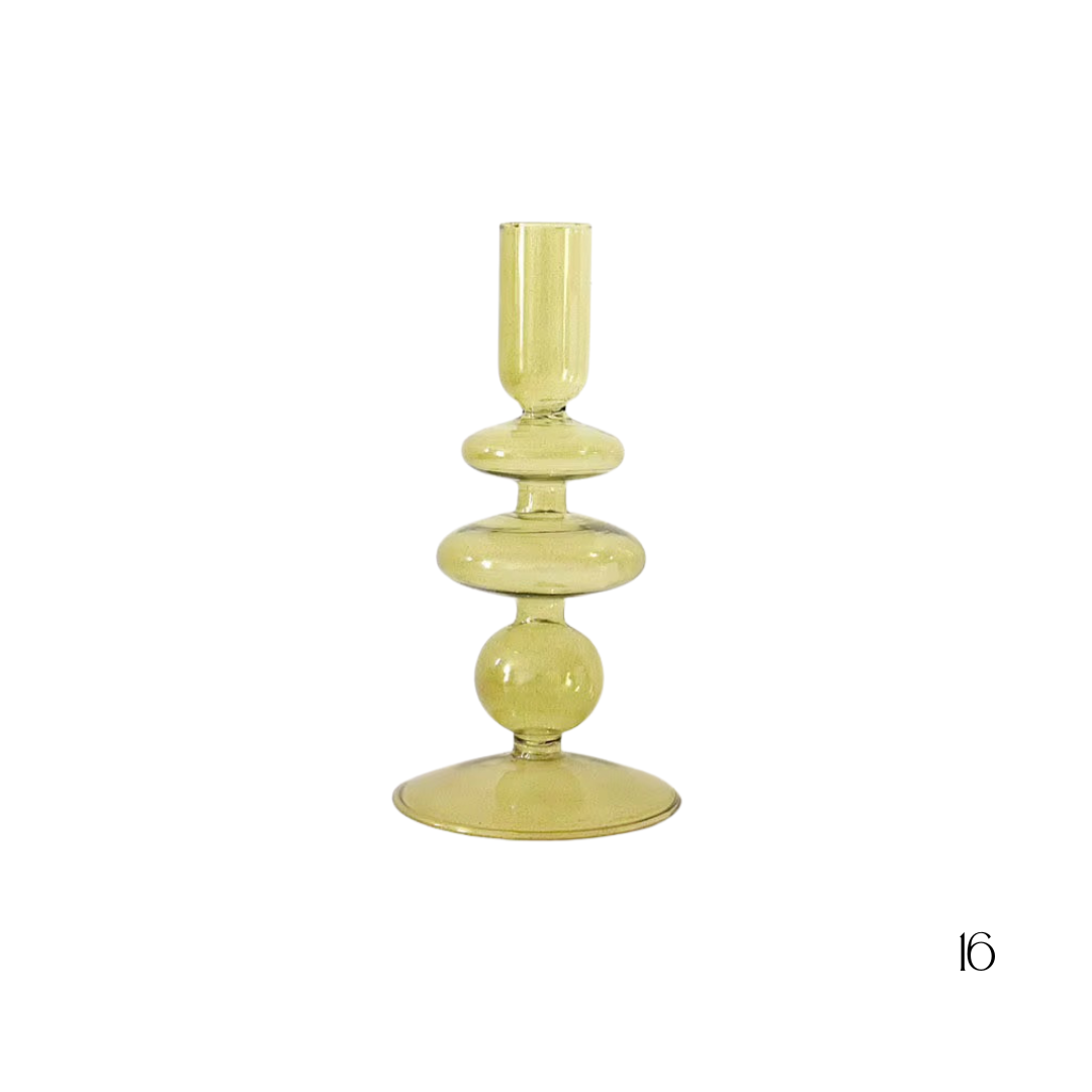 Hand-blown Pillar Candle Holders
