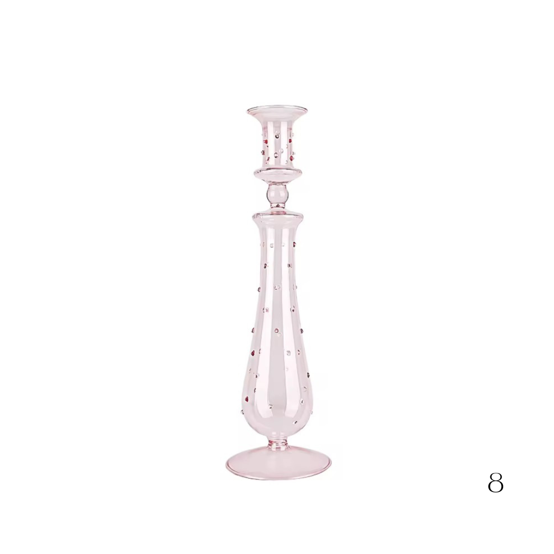 Hand-blown Pillar Candle Holders