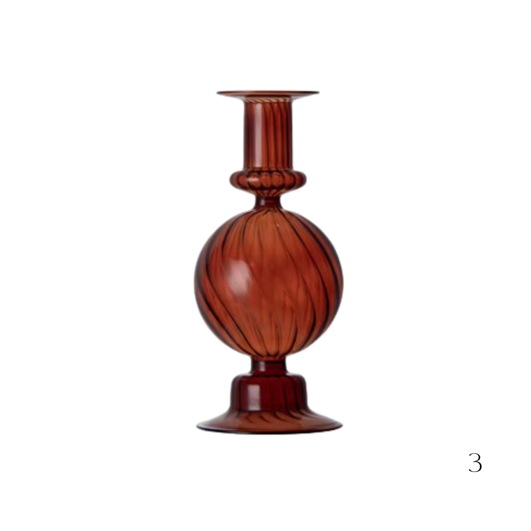 Hand-blown Pillar Candle Holders