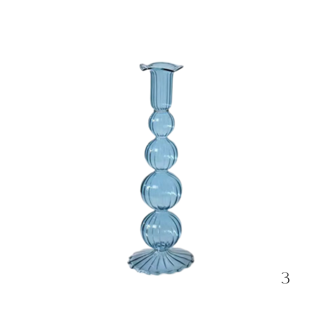 Hand-blown Pillar Candle Holders