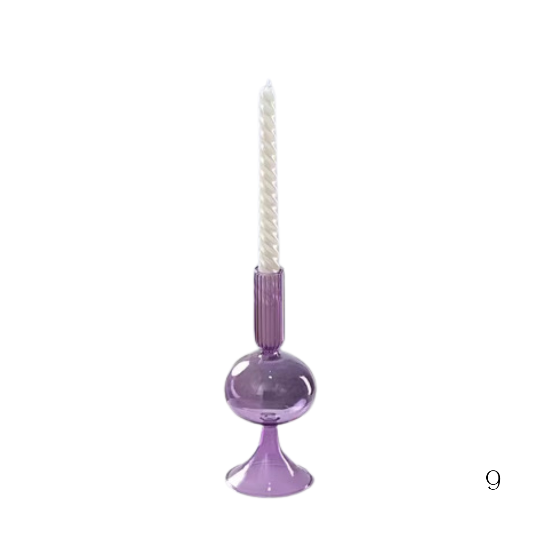 Hand-blown Pillar Candle Holders