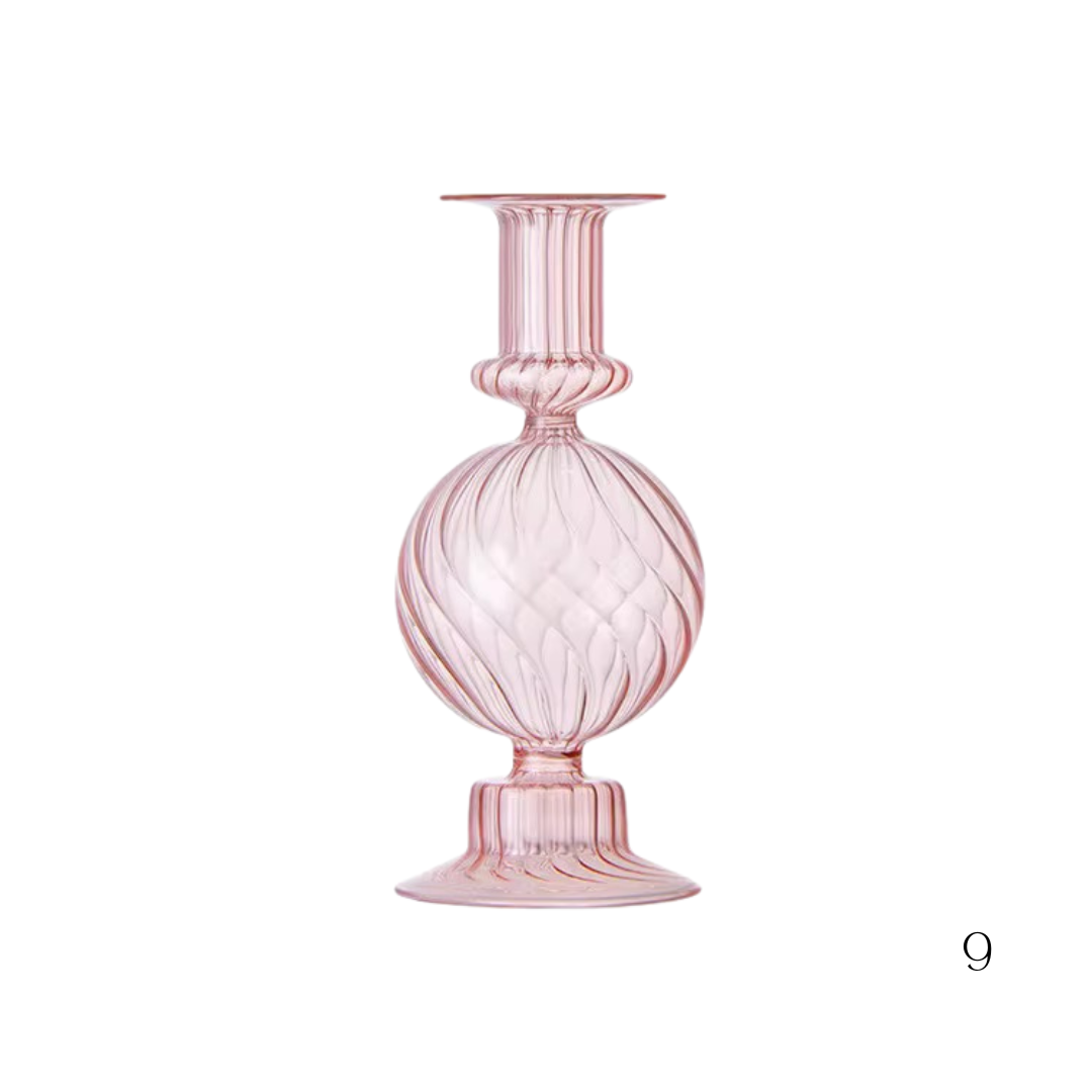 Hand-blown Pillar Candle Holders