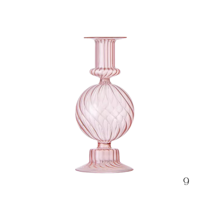 Hand-blown Pillar Candle Holders