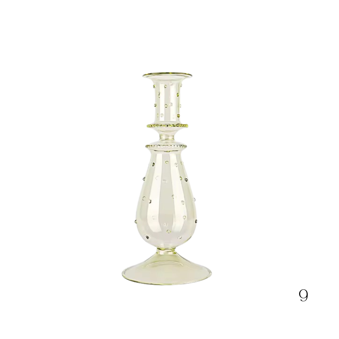 Hand-blown Pillar Candle Holders