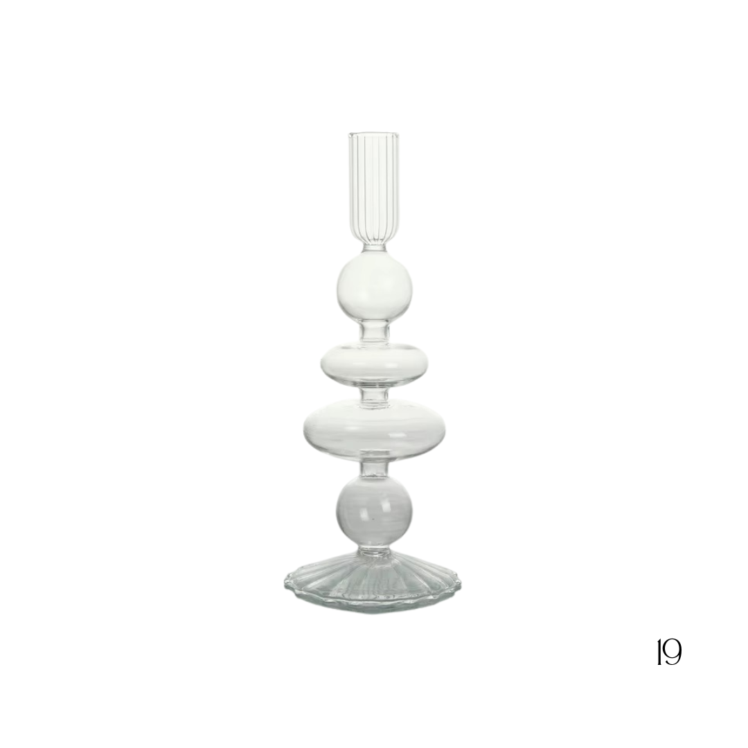 Hand-blown Pillar Candle Holders
